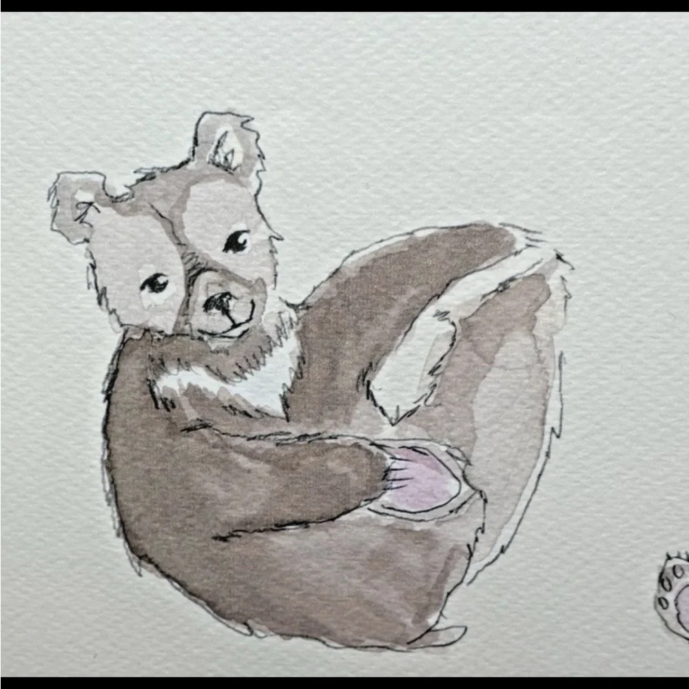 Restoration Hardware Baby & Child  Watercolor Animal print framed art wall decor
